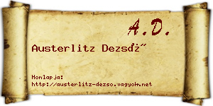 Austerlitz Dezső névjegykártya